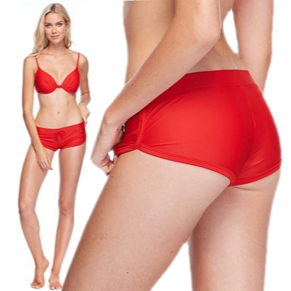 Body Glove Other - NWT Body Glove Women's L Red Smoothies Sidekick Solid Sporty Bikini Bottom Short